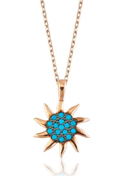 Gümüş Güneş Bayan Kolye