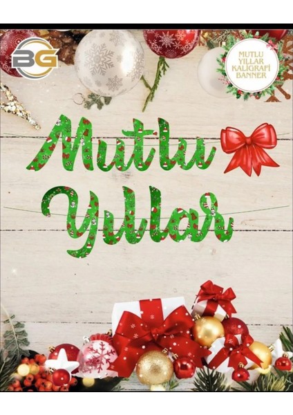 Mutlu Yıllar Kaligrafi Banner Yazı