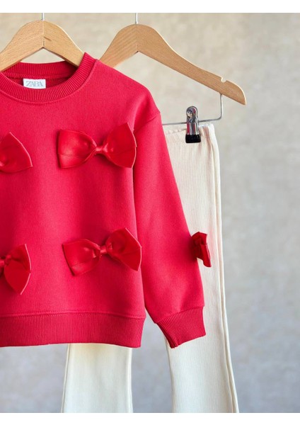 Kurdele Detaylı Şardınlu Sweatsirt ve Tayt Takım modelleri