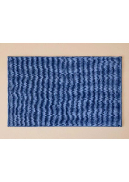 Mavi Polyester Banyo Paspası 50x80 cm, konfor ve şıklık sunar