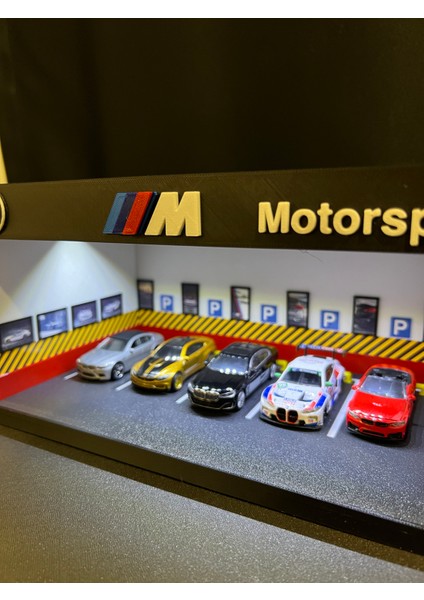 1/64 Ölçek Bmw Temalı Işıklı Otopark Diorama Diecast - Araçlar Dahil Değildir 1/64 Ölçek Araçlarla Uyumludur modelleri