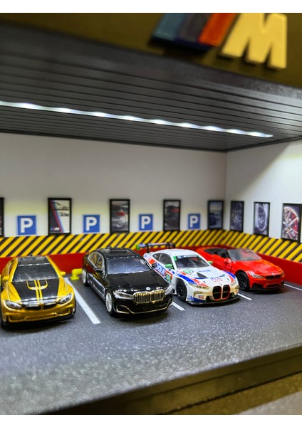 1/64 Ölçek Bmw Temalı Işıklı Otopark Diorama Diecast - Araçlar Dahil Değildir 1/64 Ölçek Araçlarla Uyumludur indirimleri