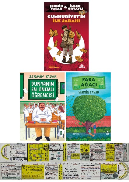 Cumhuriyetin Ilk Sabahı + Dünyanın En Önemli Öğrencisi + Para Ağacı 3 Kitap Set Şermin Yaşar +Cetvel