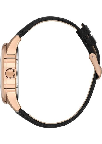 DK.1.13819-5 Deri Kordon Çelik Kaplama Kasa Gün Göstergeli Siyah Erkek Kol Saati fiyatları