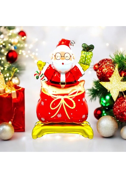Ayaklı Küçük Noel Baba Folyo Balon Yılbaşı Folyo Balonu