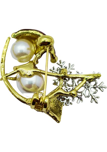 Bb Yılbaşı Kar Tanesi ve Inci Detaylı Broş fırsatları