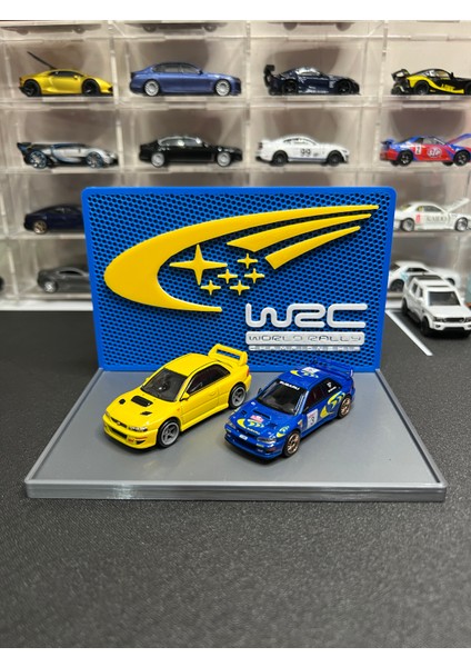 Subaru Wrc Logolu 1/64 Ölçek Model Araç Sergileme Standı Araçlar Dahil Değildir Diorama Diecast 1/64 Ölçe Araçlarla Uyumludur