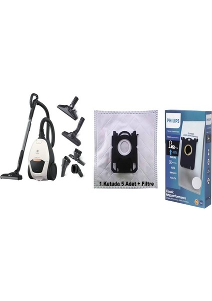 Electrolux PD82-ALRG Pure D8 Elektrikli Süpürge 5 Adet Kutu Toz Torbası +Performer Motor Koruma Filtresi