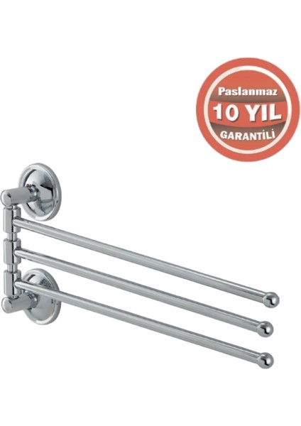 Paslanmaz Pirinç Bella Mimoza Üçlü Döner Havluluk