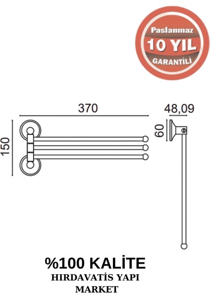 Paslanmaz Pirinç Bella Mimoza Üçlü Döner Havluluk fiyatları