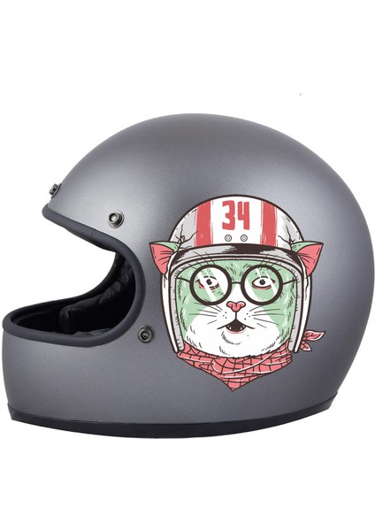 Kasklı Kedi Sticker 00278 modelleri