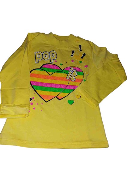 Kız Çocuk Popit Kalpli Sweatshirt