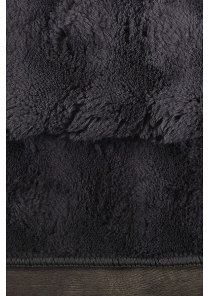 Yumuşak Antrasit Banyo Paspası, Kaymaz Taban, Yıkanabilir, 80x150 cm