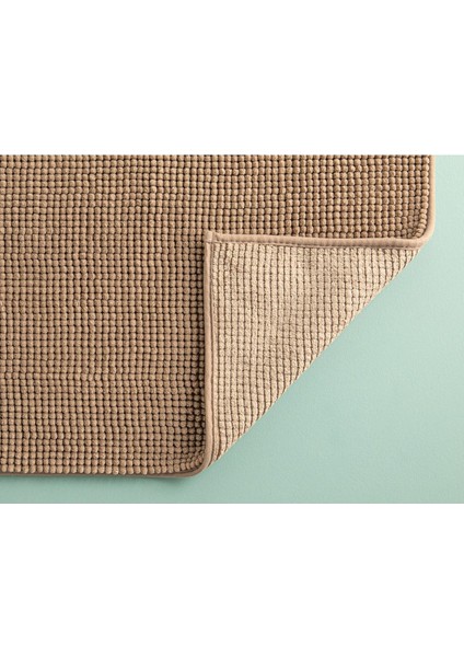 Kaymaz tabanlı polyester makarna banyo paspas seti 60x90 ve 40x60 cm kahve fiyatları