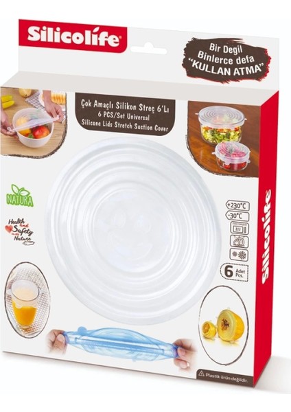 Silikon Streç Kapak 6'lı Set