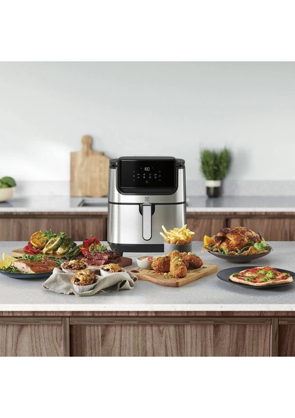 Yeni Seri (2025) Explore 6 Paslanmaz Çelik Airfryer 8 Programlı Dokunmatik LCD Ekranlı 7 L Sepet Kapasiteli, 1800W