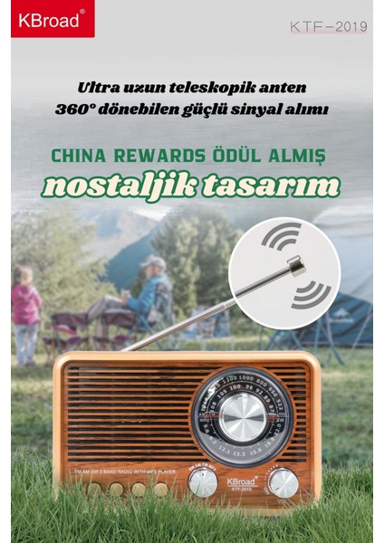 Kahverengi Nostaljik Radyo, Fm/am/sw Radyo, USB ve Tf Kart Destekli Taşınabilir Bluetooth Retro Hoparlör Tasarım Ödüllü modelleri