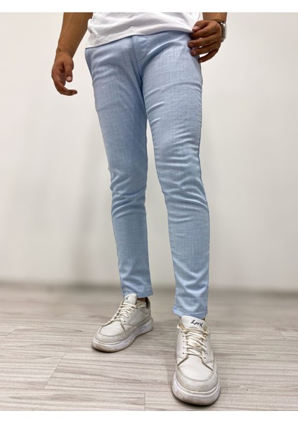 Açık Mavi Slim Fit Pantolon