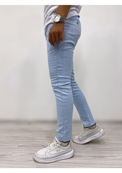 Açık Mavi Slim Fit Pantolon fiyatları