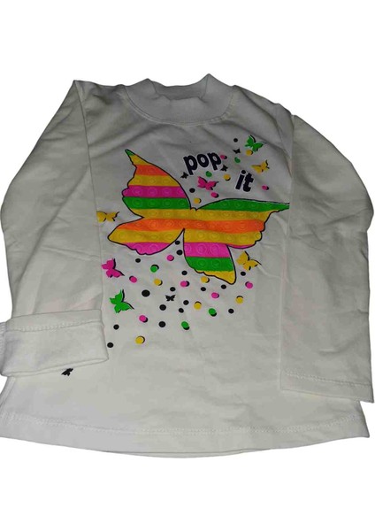 Kız Çocuk Popit Kelebekli Sweatshirt