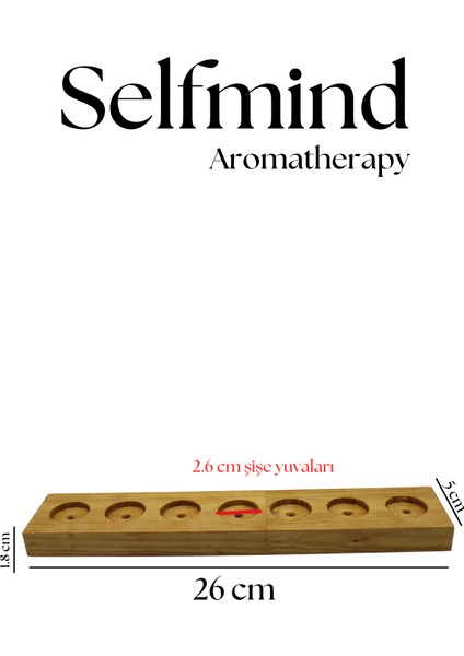Selfmind Aromaterapi 7 Delikli Uçucu Yağ Standı Doğal Çam Ağacı