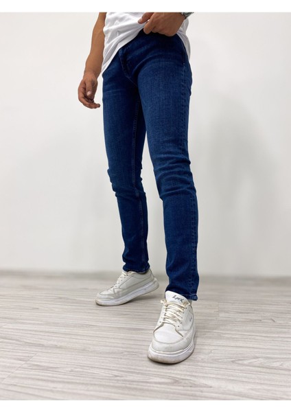 Erkek Klasik Lacivert Slim Fit Kot Pantolon modelleri