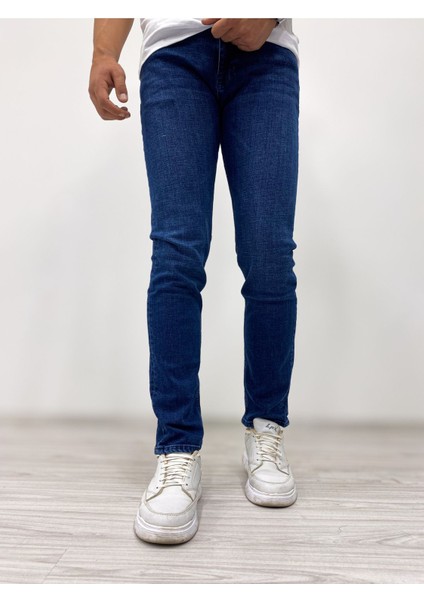 Erkek Klasik Lacivert Slim Fit Kot Pantolon fırsatları