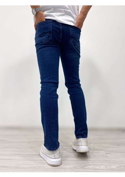 Erkek Klasik Lacivert Slim Fit Kot Pantolon indirimleri