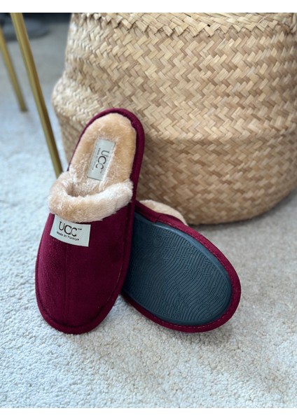 (Dar Kalıp) Unisex Ev Terliği Içi Kürklü Çeyiz Terliği Kışlık Terlik Ses Yapmaz Hafif Taban