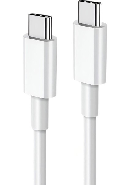 Apple iPhone 15 15 Pro 15 Pro Max 15 Plus Uyumlu Type-C To Type-C Şarj Kablosu 1m. Beyaz