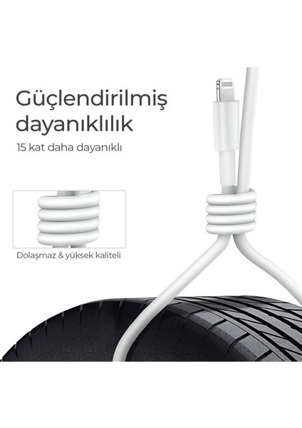 Apple iPhone 15 15 Pro 15 Pro Max 15 Plus Uyumlu Type-C To Type-C Şarj Kablosu 1m. Beyaz