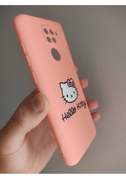 Xiaomi Redmi Note 9 Uyumlu Hello Kitty Tasarım Telefon Boyun Askılı Set Kılıf