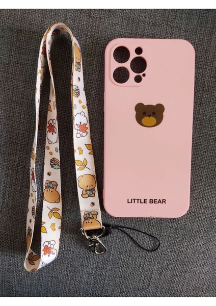 iPhone 13 Pro Max Uyumlu Little Bear Tasarım Telefon Boyun Askılı Set