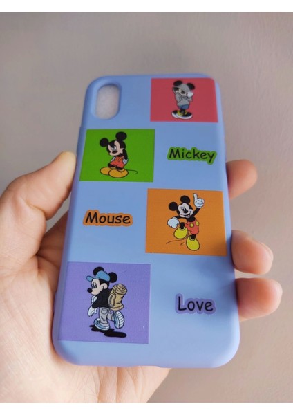 iPhone x iPhone Xs Uyumlu Mickey Mouse Tasarım Içi Kadife Lansman Kılıf