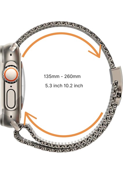 Apple Watch 10 46MM Redclick KRD-121 Metal Ince Slim Tasarım Luxury Hasır Kordon