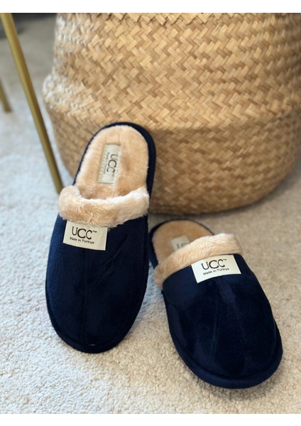 (Dar Kalıp) Unisex Ev Terliği Içi Kürklü Çeyiz Terliği Kışlık Terlik Ses Yapmaz Hafif Taban