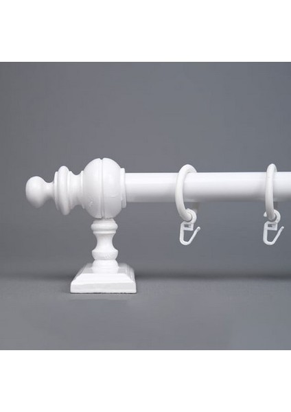 Rustik Beyaz Raysız Ahşap Rustik Perde Askısı Ve Alüminyum Rustik Borusu 175 Cm fiyatları