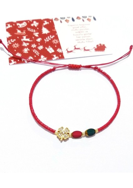 Zirkon Taşlı Yonca Çek Cam ve Miyuki Boncuklu Yılbaşı Bileklik fırsatları