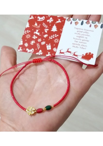 Zirkon Taşlı Yonca Çek Cam ve Miyuki Boncuklu Yılbaşı Bileklik indirimleri