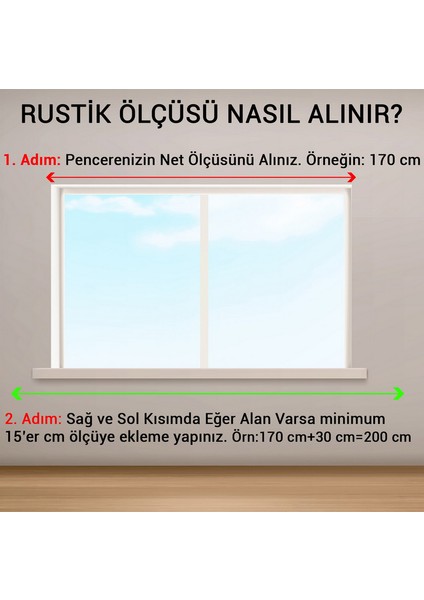 Rustik Antrasit Çift Raylı Ahşap Rustik Perde Askısı Ve Alüminyum Rustik Borusu 150 Cm