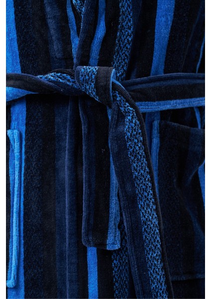 Yumuşak ve sıcak %100 pamuk erkek bornoz, lacivert, tek parça, yüksek kalite modelleri