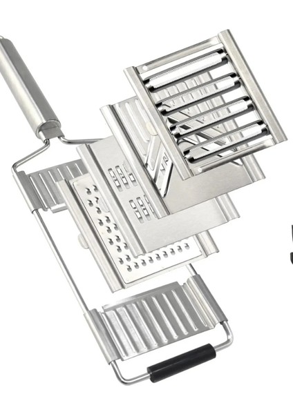 Marıya Home Manual Sebze Dilimleme Saplı Chef Taşınabilir Paslanmaz Çelik 3 Başlıklı Jülyen Kesici Dilimle Rende