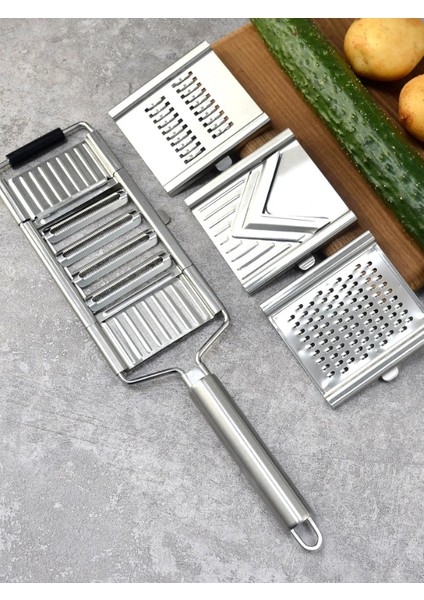 Marıya Home Manual Sebze Dilimleme Saplı Chef Taşınabilir Paslanmaz Çelik 3 Başlıklı Jülyen Kesici Dilimle Rende modelleri