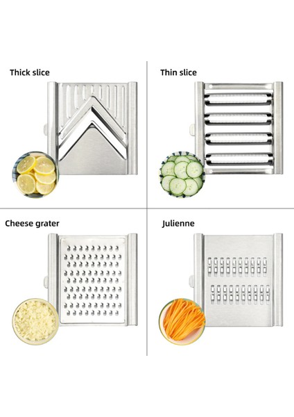 Marıya Home Manual Sebze Dilimleme Saplı Chef Taşınabilir Paslanmaz Çelik 3 Başlıklı Jülyen Kesici Dilimle Rende indirimleri