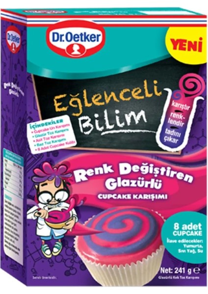Yeni Eğlenceli Bilim Serisi Renk Değiştiren Glazürlü Cupcake Karışımı 241 gr