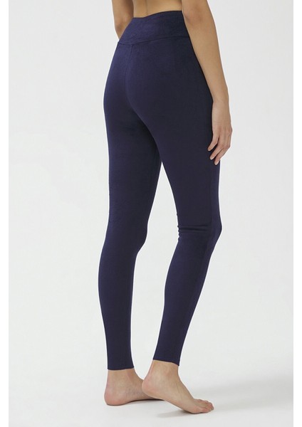 Kadife Yüksek Bel Toparlayıcı Lacivert Kadın Tayt ( Hafif, Rahat, Şık, Esnek, Lux, High Waist Velvet Legging) fırsatları