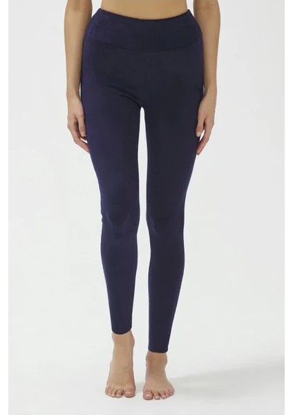 Kadife Yüksek Bel Toparlayıcı Lacivert Kadın Tayt ( Hafif, Rahat, Şık, Esnek, Lux, High Waist Velvet Legging) indirimleri