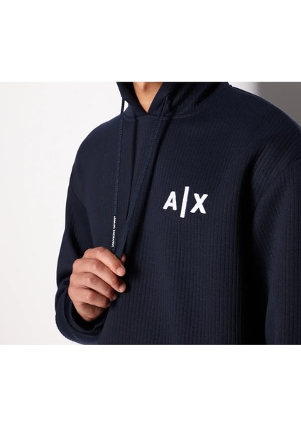 Erkek Kapüşonlu Sweatshirt-Lacivert