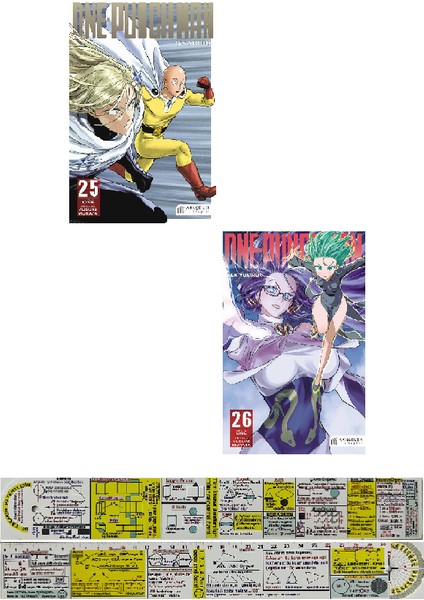 One Punch Man 25 - 26. Cilt Manga Seti - Matematik Öğreten Cetvel