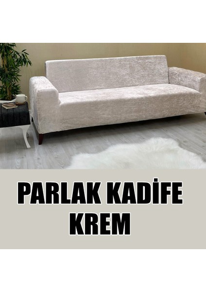 Parlak Kadife Kumaş Üçlü & Çekyat Koltuk Kılıfı